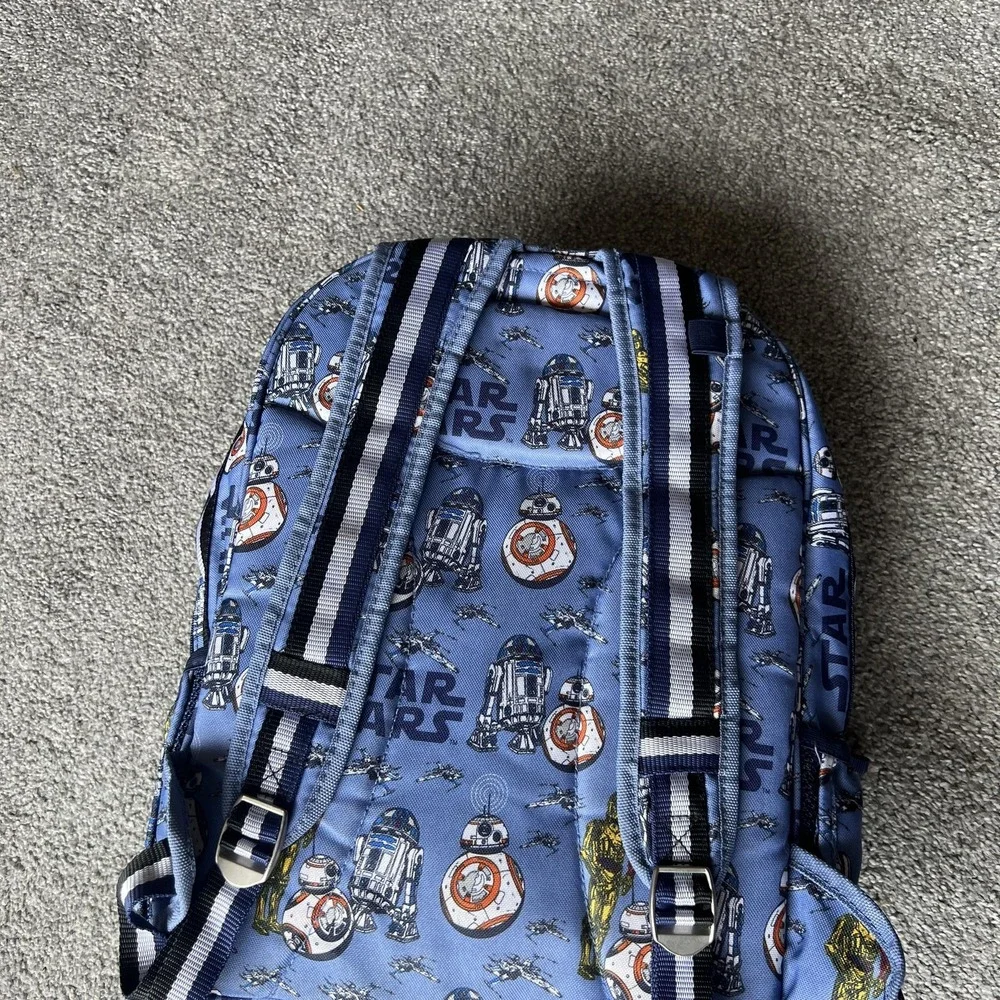 Pottery Barn Kids Star Wars Backpack Blue Droids‎ R2-D2 BB-8 C-3PO Personalized